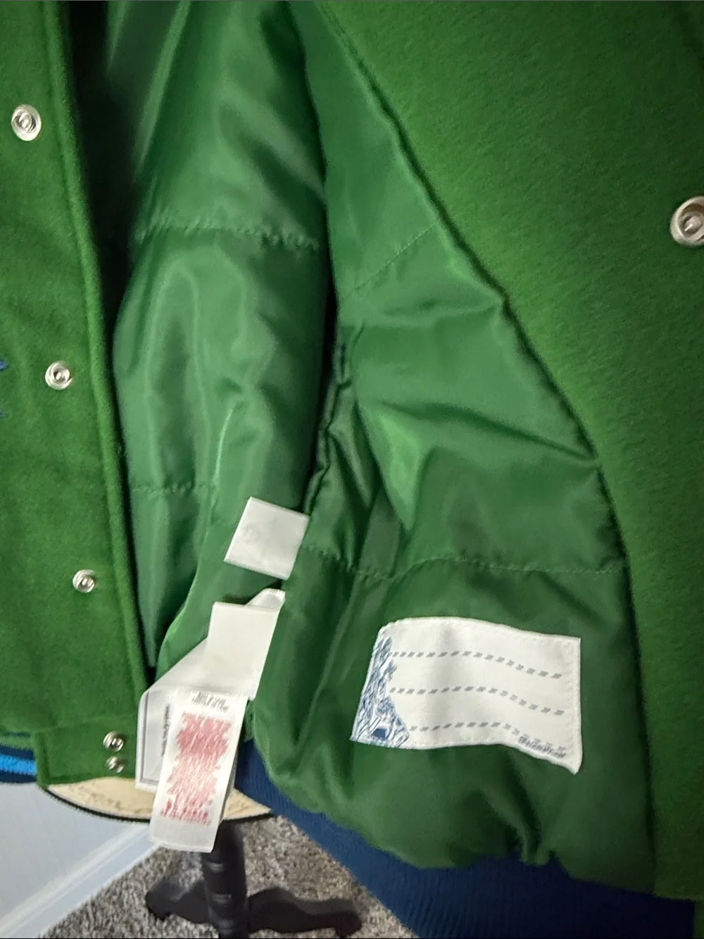 Kids Pixars Toy Story Lettermans Jacket size 5/6 Blue and Green Varsity New